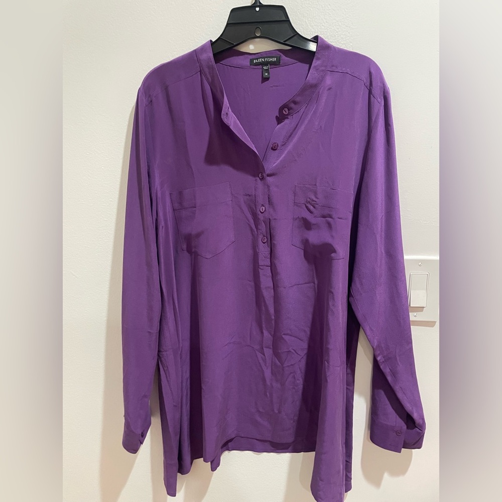 Eileen Fisher Silk Purple Top M